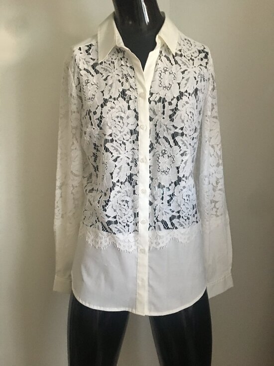New York & Company Tops - NWT New York & Company white lace front blouse